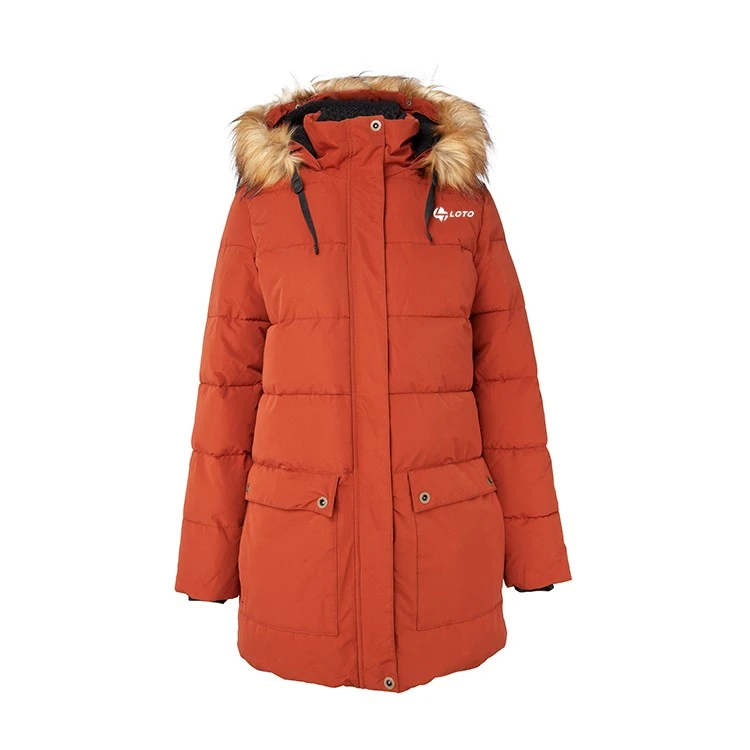padded coat with fur hood